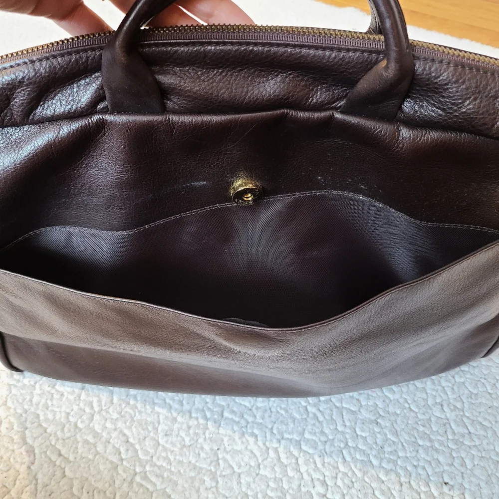 Mowen Leather Designs brown laptop bag